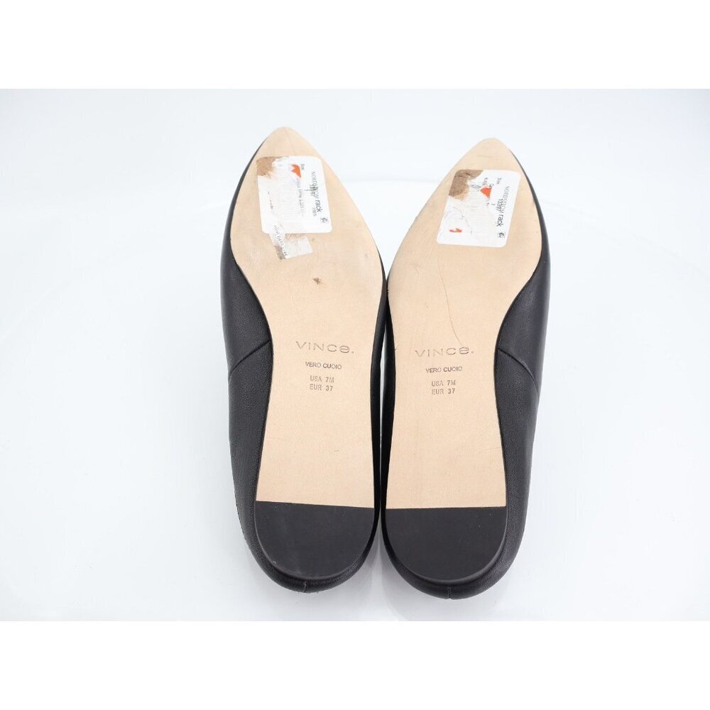 VINCE Cay Slip On Mule Black Leather Pointed Toe Flat Size 7M - Picture 9 of 13